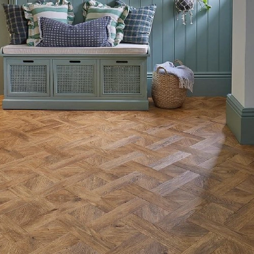 Basketweave vinyl flooring pattern