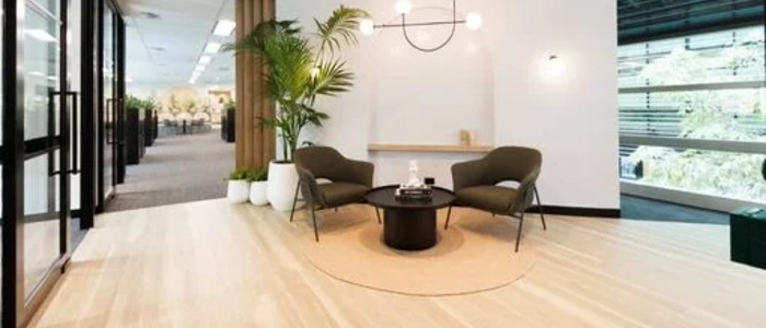 Vinyl flooring in contemporary office space