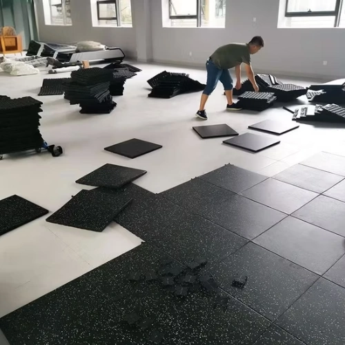 EPDM gym flooring tiles installation