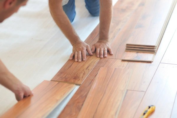 Vinyl plank flooring fitting process