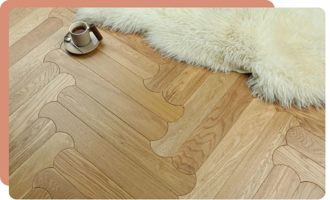 Designer wooden floor pattern interior