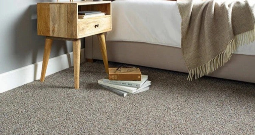 Soft stain-resistant polyester flooring