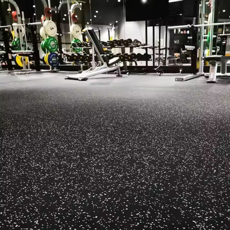 EPDM rubber fitness flooring installation