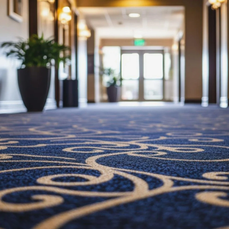 Deep soft velvet carpet surface