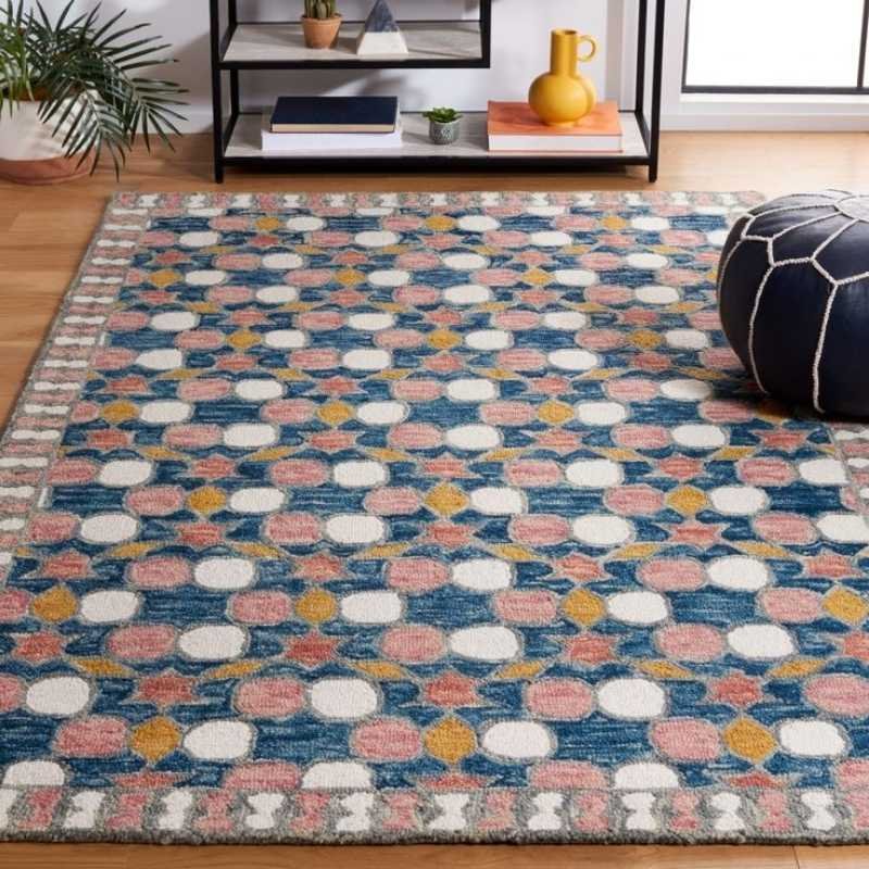 Multicolor patterned living room rug
