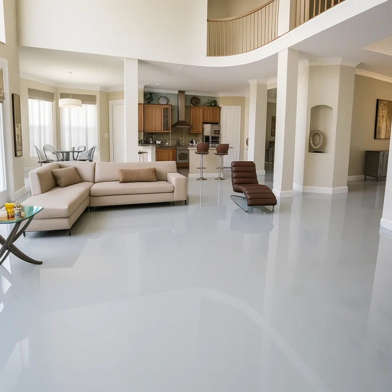 Glossy self leveling epoxy floor