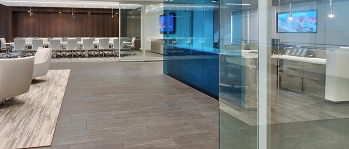 Office engineered wood flooring interior