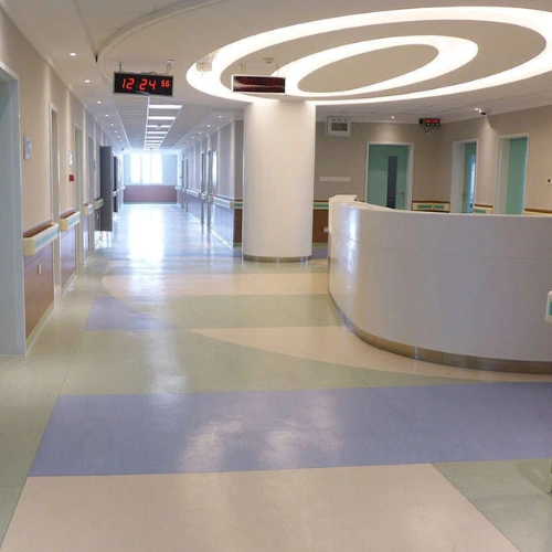 SPC flooring hospital corridor area