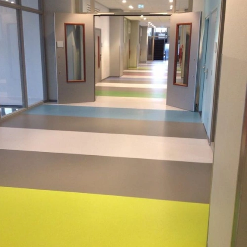 Rubber flooring hospital corridor area