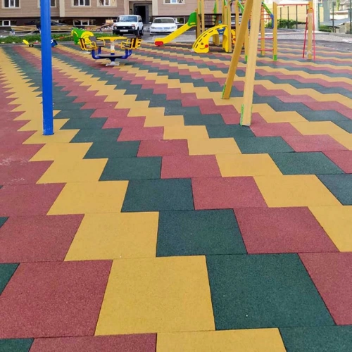Colorful outdoor playground rubber flooring