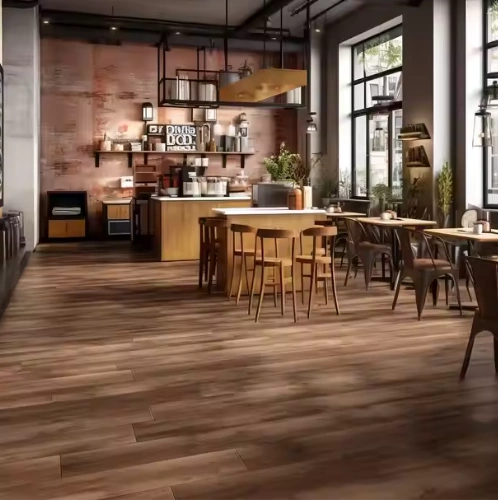 Glue down SPC flooring cafe