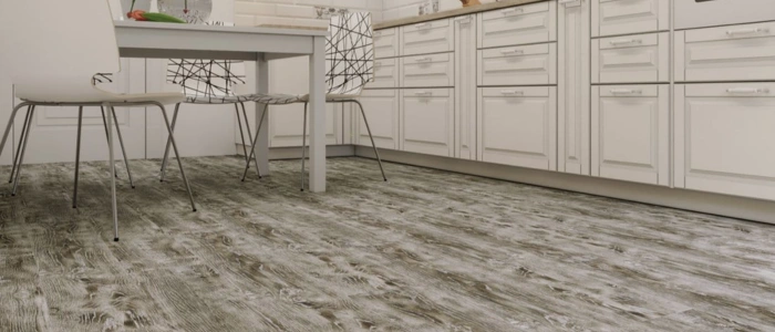 Wood look SPC flooring kitchen