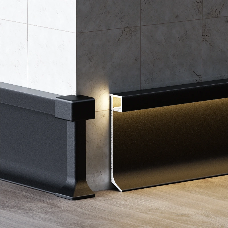 Modern LED skirting profile installation