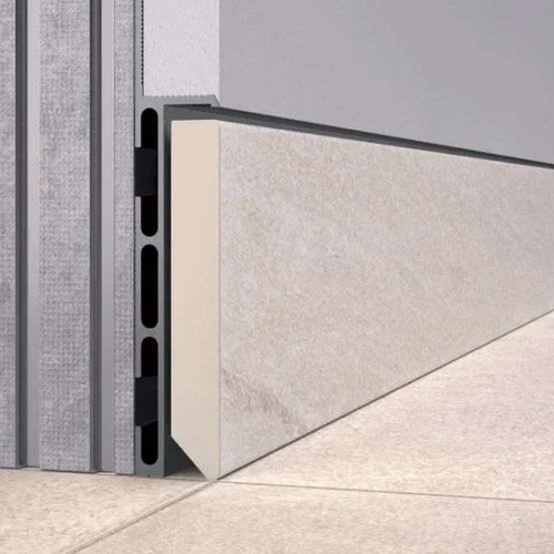 Contemporary Stone Baseboard Corner Detail