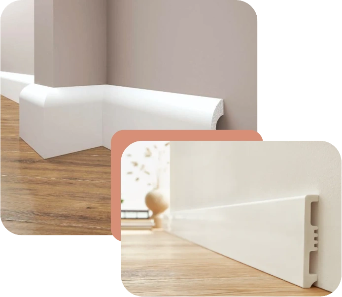 Contemporary White PVC Baseboard Design